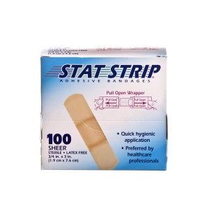 Derma Sciences Stat Strip Bandages - Stat Strip Bandage, Sheer, 3/4" x 3" - AWCASSSST3D012