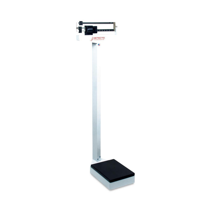 Detecto Mechanical Eye-Level Physician Scales - Stainless Steel Mechanical Physician Scale with Height Rod, Kilograms Only, Weight Capacity 180 kg - 2391S