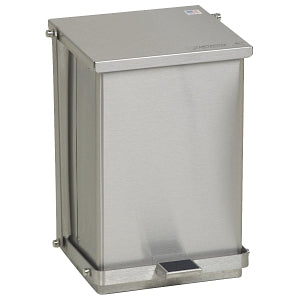 Detecto Stainless Steel Step-On Waste Cans - Step-On Stainless Steel Waste Can with 6 gal. Capacity, 16" H x 11.33" W - C-24