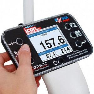 Detecto icon Digital Physician Scale - Physician's Digital Floor Scale with Sonar Touchless Height Rod and BMI, 1, 000 lb. Capacity - ICON