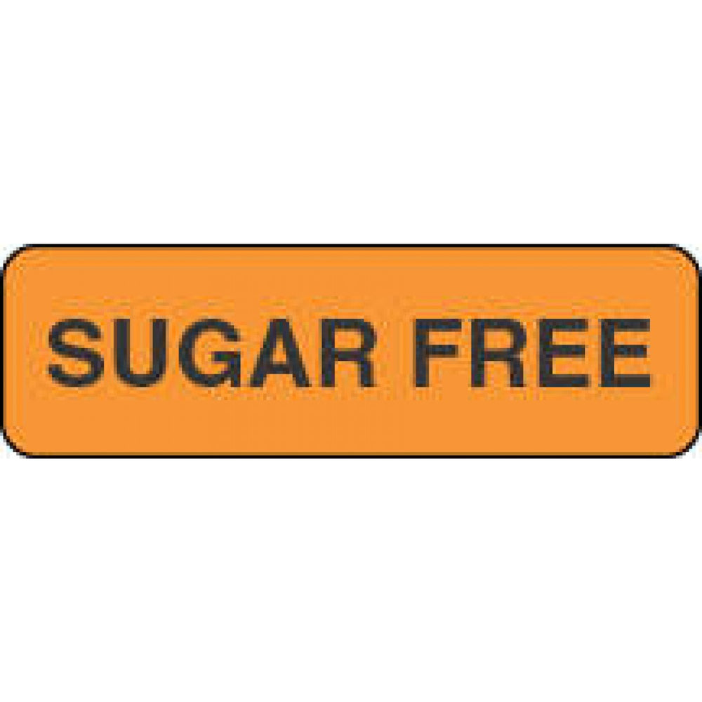Label Paper Permanent Sugar Free 1 1/4" X 3/8" Fl. Orange 1000 Per Roll