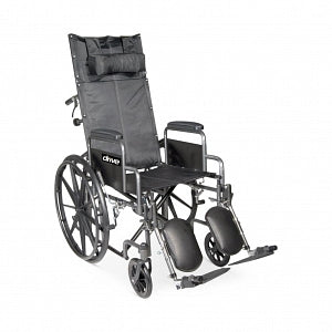 Drive Devilbiss Healthcare, Inc. Silver Sport Full Reclining Wheelchair - Silver Sport Full Reclining Wheelchair with Desk-Length Arms, 16