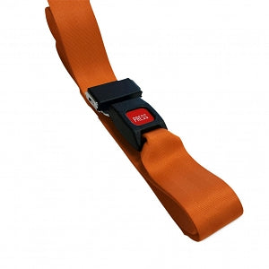 Dick Medical Supply Nylon Stretcher / Cot Straps - Nylon 1-Piece Stretcher / Cot Strap with Metal Pushbutton Buckle, Orange, 9' - 11091OR