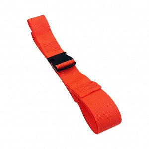 Dick Medical Supply Polypropylene Stretcher / Cot Straps - Polypropylene 1-Piece Stretcher / Cot Strap with Plastic Side-Release Buckle, Orange, 9' - 27091OR