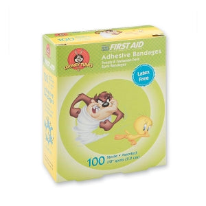 DuKal Character Bandages - Stat Strip Adhesive Bandages, Tweety and Taz, 7/8" Spot - 1079797