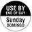 Label Paper Permanent Use By End Of Day Black 1000 Per Roll