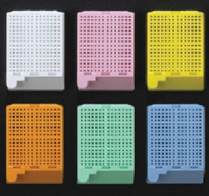Globe Scientific Tissue Cassettes Embedding with Attached Lid - Biopsy Embedding Cassette with Lid, Orange - 1095N