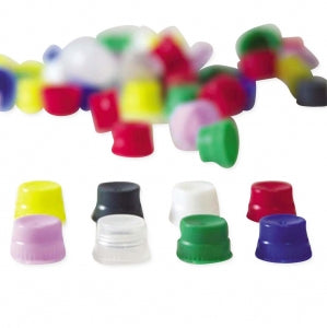 Globe Scientific Santoprene Plug Caps - CAP, SNAP, PE, 12/13MM TUBE, YLW, 1000/BG - 113142Y