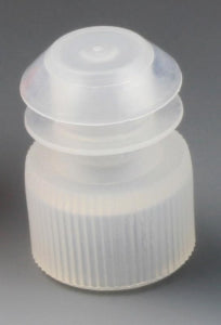 Globe Scientific Flanged Plug Test Tube Caps - Flange Plug Cap 16 mm, Clear - 116152C