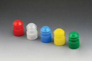 Globe Scientific Flanged Plug Test Tube Caps - Flange Plug Cap 16 mm, White - 116152W