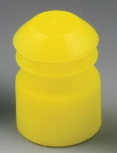Globe Scientific Flanged Plug Test Tube Caps - Flange Plug Cap 16 mm, Yellow - 116152Y