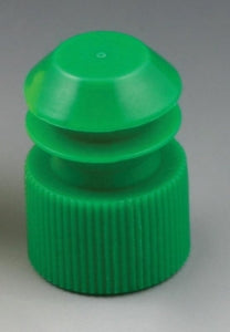 Globe Scientific Flanged Plug Test Tube Caps - Flange Plug Cap 13 mm, Green - 118240G