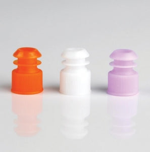 Globe Scientific Flanged Plug Test Tube Caps - Flange Plug Cap 13 mm, Orange - 118240N