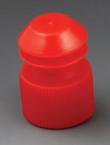 Globe Scientific Flanged Plug Test Tube Caps - Flange Plug Cap 13 mm, Red - 118240R