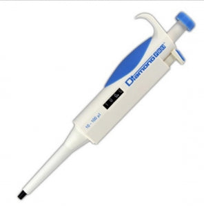Globe Scientific Inc Adjustable Volume Diamond Pro Pipettors with Tip Ejector - Diamond Pro Pipette, Adjustable Volume, 10-100 uL, Blue - 3311-100