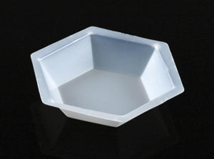 Globe Scientific Plastic Hexagonal Weighing Dishes - DISH, WEIGH, HEXAGONAL, ANTISTATIC, PS, 200ML - 3617