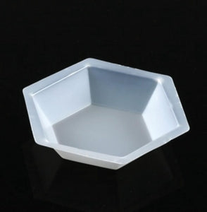 Globe Scientific Plastic Hexagonal Weighing Dishes - DISH, WEIGH, HEXAGONAL, ANTISTATIC, PS, 200ML - 3617