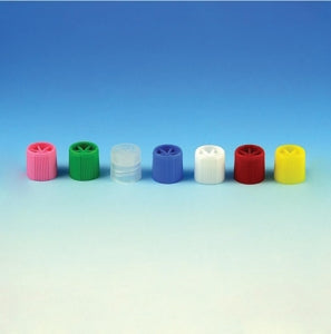 Globe Scientific Screw Caps - Screw Cap with Silicone Washer for Sample Tube with External Threads, Orange - 6137N