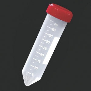 Globe Scientific 50 mL Graduated Centrifuge Tubes - 50mL Graduated Centrifuge Tube with Cap, Polystyrene, Sterile - 6254
