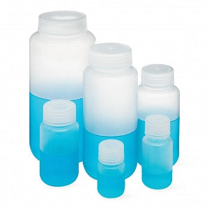 Globe Scientific Inc Diamond RealSeal Clear Wide Mouth Round Polypropylene Bottles - Diamond RealSeal Wide Mouth Round Polypropylene Bottle with Polypropylene Cap, 500 mL - 7000500