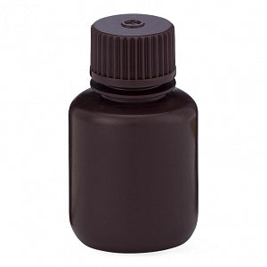 Globe Scientific Inc Diamond RealSeal Amber Narrow Mouth Boston Round HDPE Bottles - Diamond RealSeal Amber Narrow Mouth Boston Round HDPE Bottle with Polypropylene Closure, 30 mL - 7060030AM