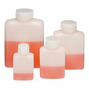 Globe Scientific Inc Diamond RealSeal Wide Mouth Rectangular HDPE Bottles - Diamond RealSeal Wide Mouth Rectangular HDPE Bottle with Polypropylene Cap, 125 mL - 7100125