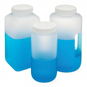 Globe Scientific Inc Diamond RealSeal Large-Format Wide-Mouth Square Bottles - Diamond RealSeal Large Format Wide Mouth Square Polypropylene Bottle with Handle and Polypropylene Closure, For -40° to 121°C, 4 L - 7164000