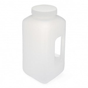 Globe Scientific Inc Diamond RealSeal Large-Format Wide-Mouth Square Bottles - Diamond RealSeal Large Format Wide Mouth Square Polypropylene Bottle with Handle and Polypropylene Closure, For -40° to 121°C, 4 L - 7164000