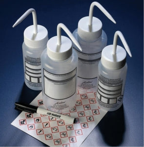 Globe Scientific Bottle with Write on Panel - BOTTLE, WM, ROUND, PP, GRAD, 500ML, 10/BX - BWP0500PGRAD