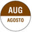 Label Paper Permanent Aug Agosto White And Brown 1000 Per Roll