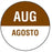 Label Paper Permanent Aug Agosto White And Brown 1000 Per Roll