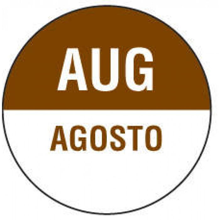 Label Paper Permanent Aug Agosto White And Brown 1000 Per Roll