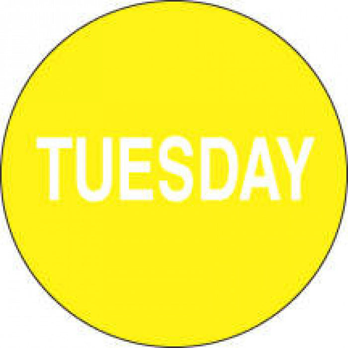 Label Paper Permanent Tuesday Yellow 1000 Per Roll