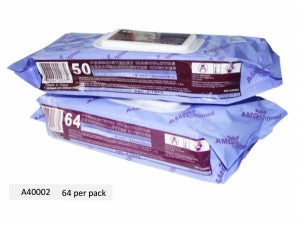 AMD-Ritmed Pre-Moistened Spunlace Washcloths - Pre-Moistened Washcloth, 9" x 13", 64/Pack - A40002