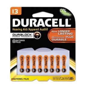 Duracell Button Cell Lithium Batteries - Zinc-Air Button Cell Lithium Hearing Aid Batteries, (DA13B8ZM09) 1.4 V - 00041333661216