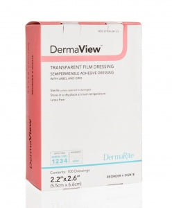 Dermarite DermaView Transparent Semipermeable Film Dressings - Derma view Transparent Film Dressing, 6" x 11" - 15611