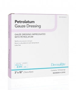 Dermarite Petrolatum Gauze - Petrolatum-Impregnated Gauze Dressing, 3" x 9" - 23390