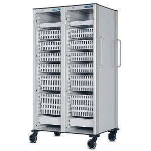 Distribution Systems Intnl Modu-Cell A Cells Modular Storage Units - Modu-Cell 71" A Cells Storage Unit, Double-Wide with Glass Doors and 8 Gray Baskets - D1-MC-71AA/GLASS/8BSK-G