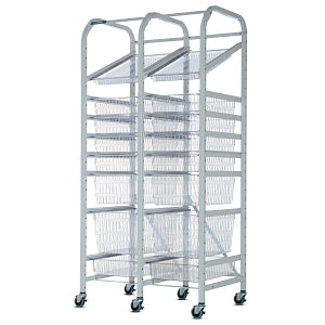 Distribution Systems International Modu-Stor Storage Units - Modu-Stor A-Unit Storage Unit, Double-Wide with 8 Clear Baskets - D1-MS-KIT2A/8BSK-C
