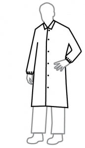 DuPont Tyvek Frocks-Series 211 - Tyvek Lab Coat, Front Snap, Elastic Wrist, White, Size 2XL - TY211SWH2X003000