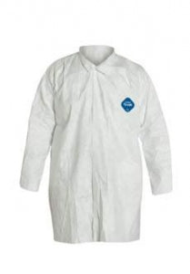 DuPont Tyvek Frocks-Series 210 - DuPont Tyvek Lab Coat, Snap Front, Size 3XL - TY210SWH3X003000