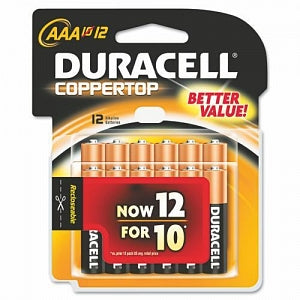 Duracell AA Duracell CopperTop Alkaline Batteries - Duracell Coppertop Alkaline Batteries, AAA - MN24RT12Z