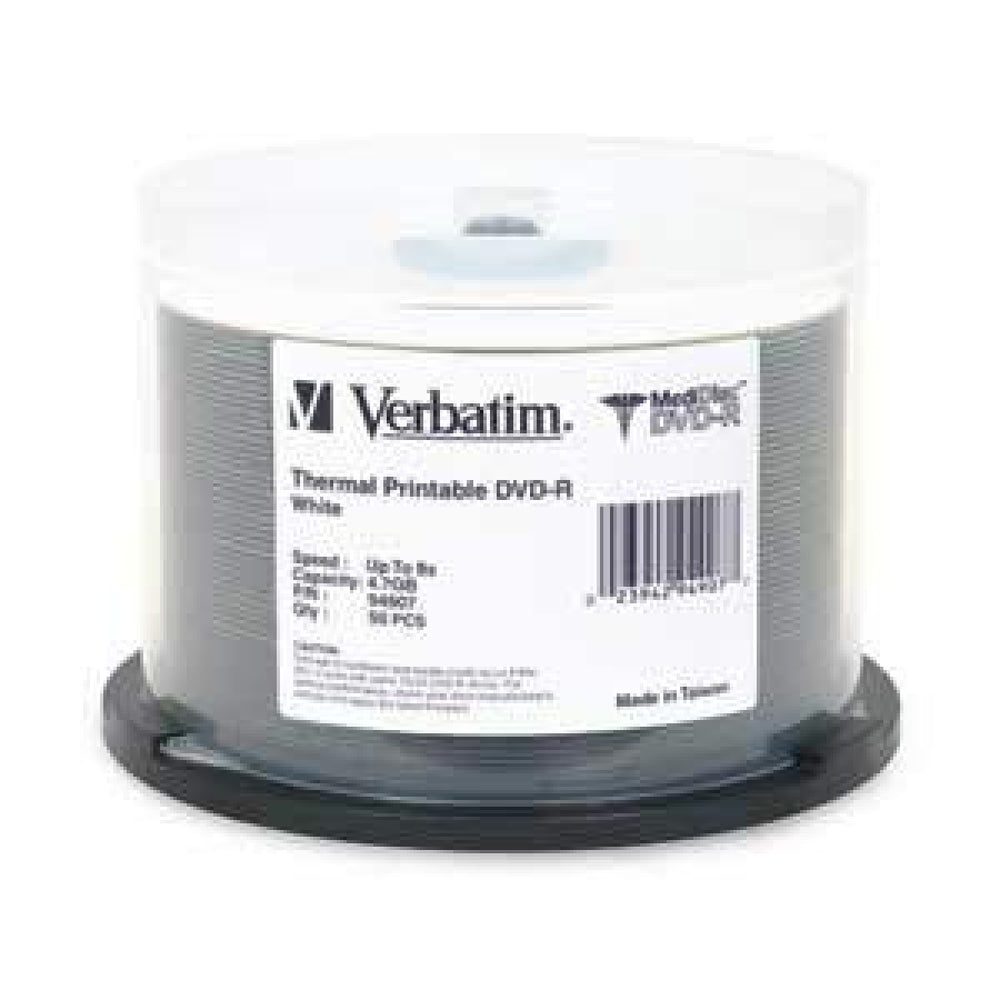 Verbatim Dvd 120 Min 8X Thermal Color: White Storage Capacity: 4.7Gb 50 / Pack