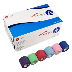 Dynarex Sensi Wrap Self-Adherent Compression Bandage - Sensi Wrap Self-Adherent Compression Bandage, Rainbow, 3" x 5 yd. - 3182