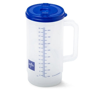 Medline Insulated Carafes - Insulated Carafe with Graduations, Clear with Blue Lid, 32 oz. - DYC80540P