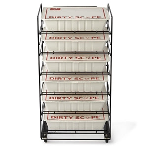 Medline Endoscope Transport Tray Carts - Transport Tray Storage Rack, 21" x 18.3" x 40" - DYKSTORAGE