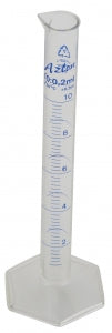 Dynalon Azlon Plastic Cylinders - PMP PRINTED GRAD CYLINDER 10 ML CS/20 - 537805-0010
