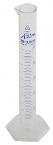 Dynalon Azlon Plastic Cylinders - PMP PRINTED GRAD CYLINDER 25 ML CS/20 - 537805-0025