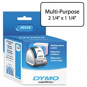 Dymo Dymo Labels - DYMO LabelWriter Address Labels, 1-1/4" x 2-1/4", White, 1000 Labels / Roll - 30334