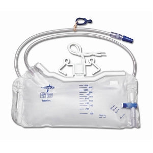 Medline Low-Bed Drain Bag - 1, 200 mL Low-Bed Drain Bags with Anti-Reflux Valve - DYND15215